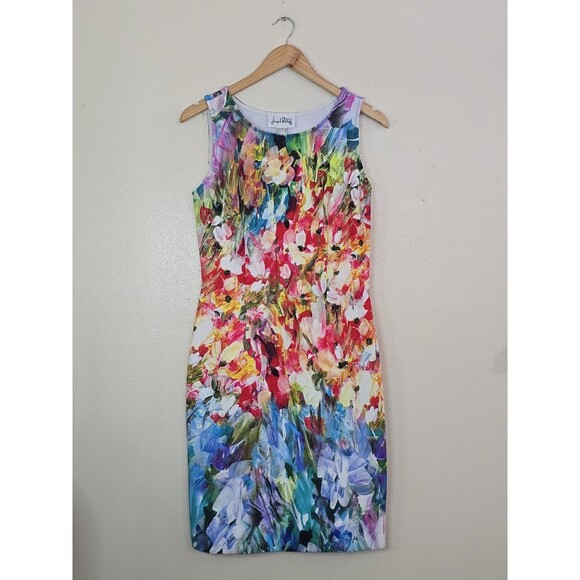 Joseph Ribkoff Dresses & Skirts - Joseph Ribkoff Floral Sheath Dress Womens 10 Multicolor Sleeveless Painterly
